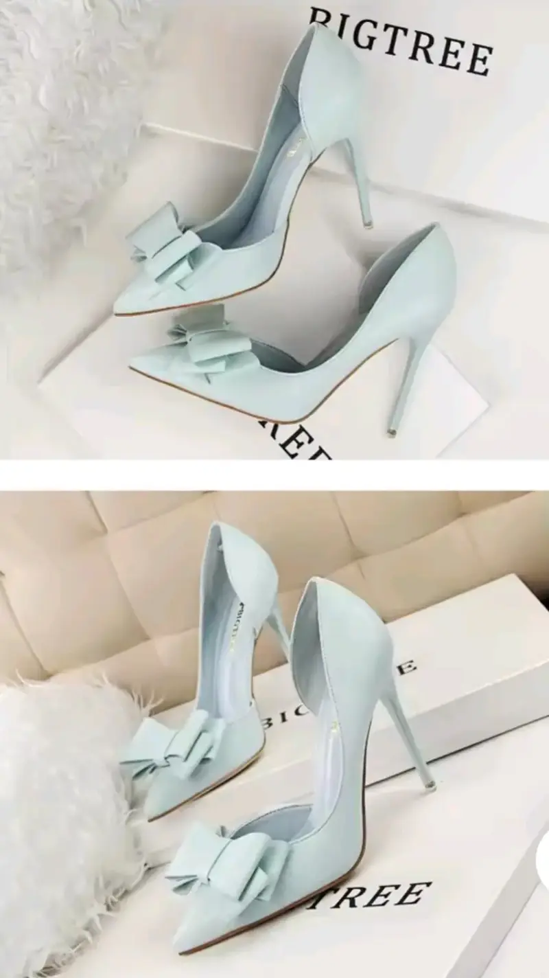 Tacones celestes con lazo - 2