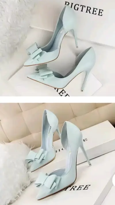 Tacones celestes con lazo - miniatura 2
