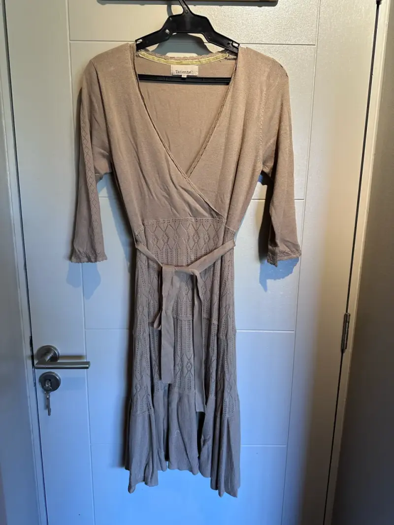 Vestido largo bordado con encaje - 2