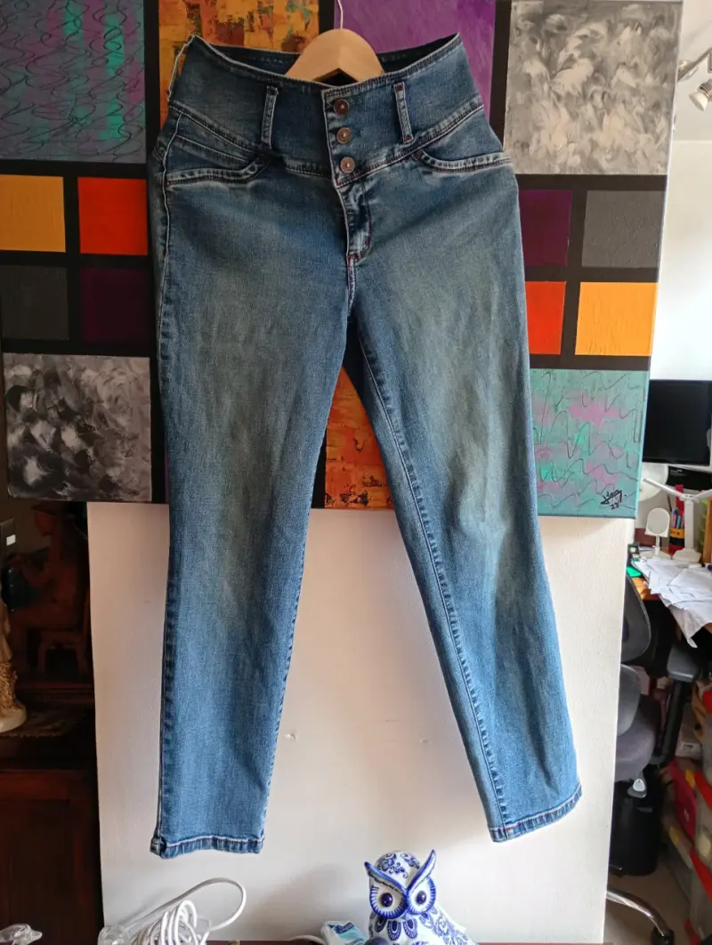 Jeans azul de tiro alto Wados - 5