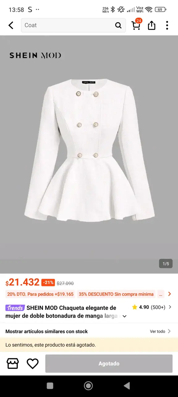 Chaqueta blanca SHEIN MOD