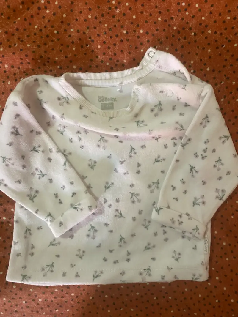 Conjunto blanco bebé estampado floral - 1