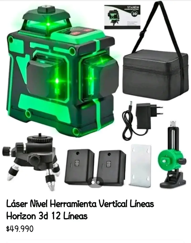 Nivel láser 3D 12 líneas verde