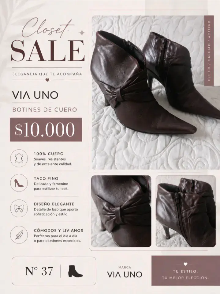 Botines de cuero Via Uno
