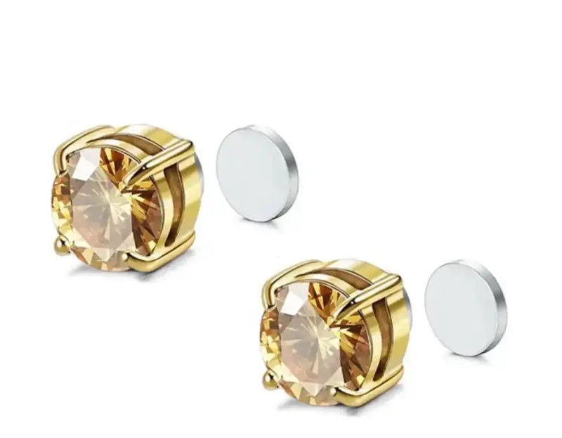 Aros dorados magnéticos con cristales