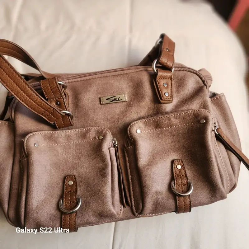 Cartera Sei café en excelente estado - 2