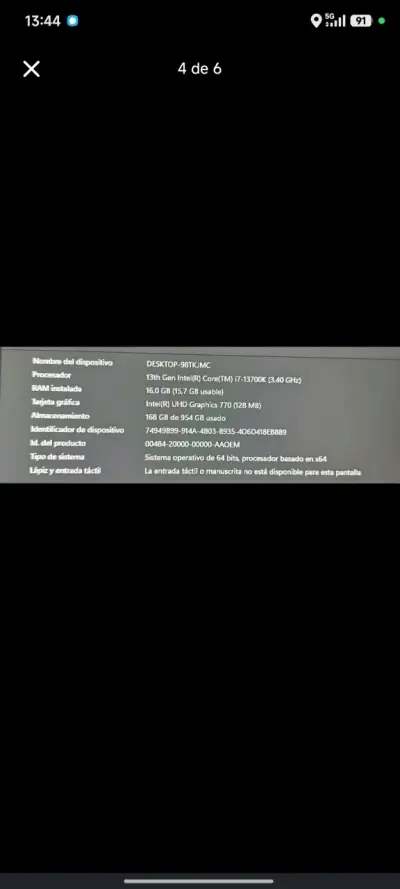 Setup gaming sin GPU/Monitor MSI 27" - miniatura 5