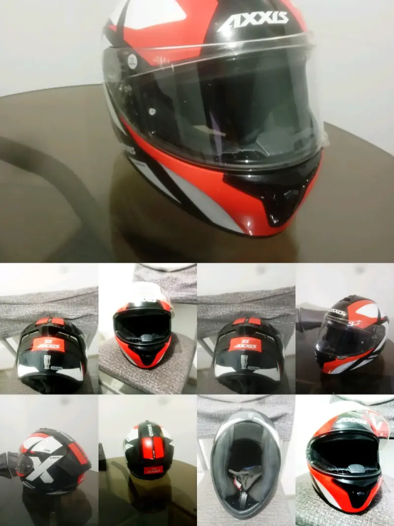 Casco integral Axxis rojo y negro