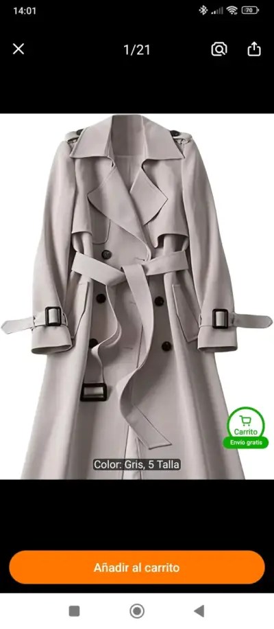 Abrigo gris elegante - miniatura 2