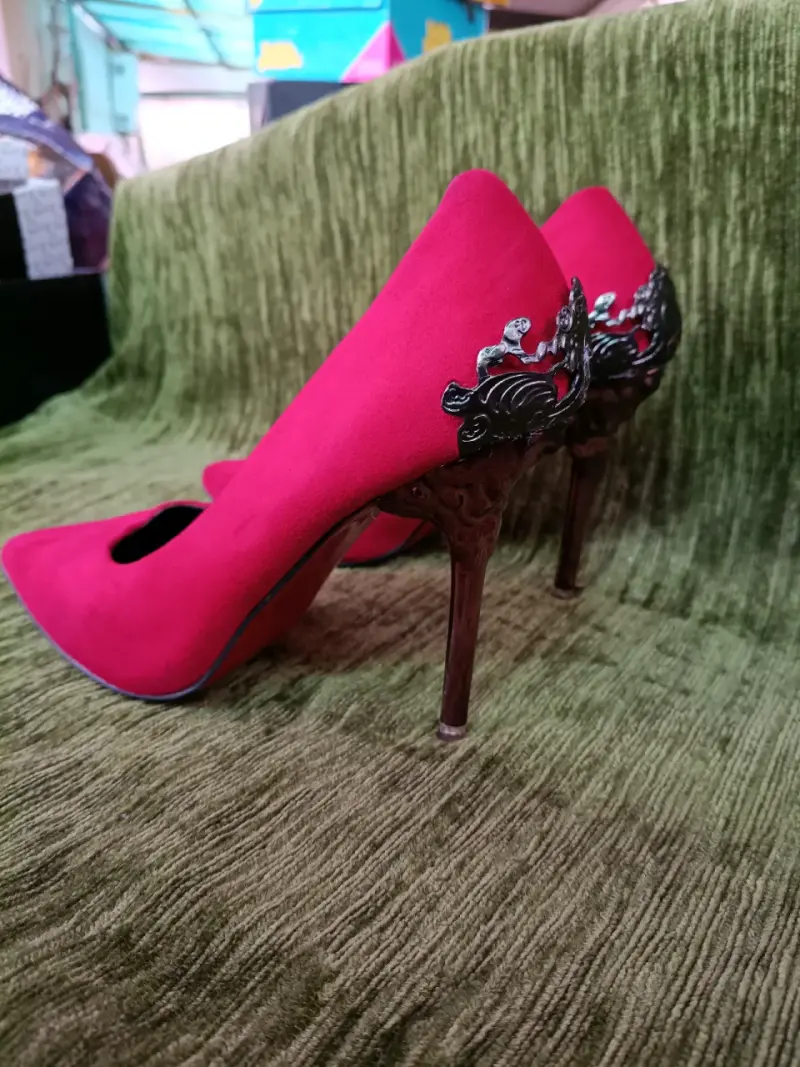 Zapatos de tacón rojo talla 37 - 3