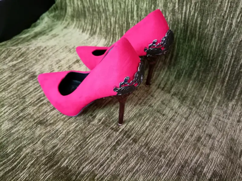 Zapatos de tacón rojo talla 37 - 4