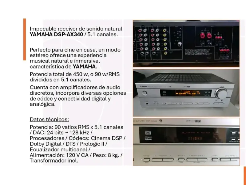 Receiver Yamaha DSP-AX340 5.1 canales