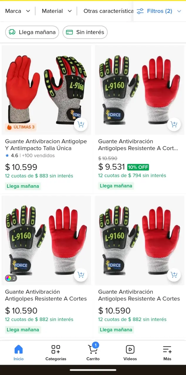 Guantes de protección L-9160 y J-326 - 2