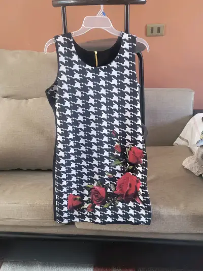 Vestido patrón pata de gallo - miniatura 1