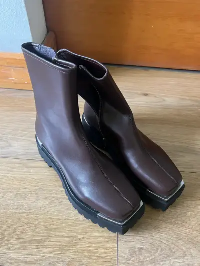 Botines de cuero marrón Jeffrey Campbell - miniatura 1