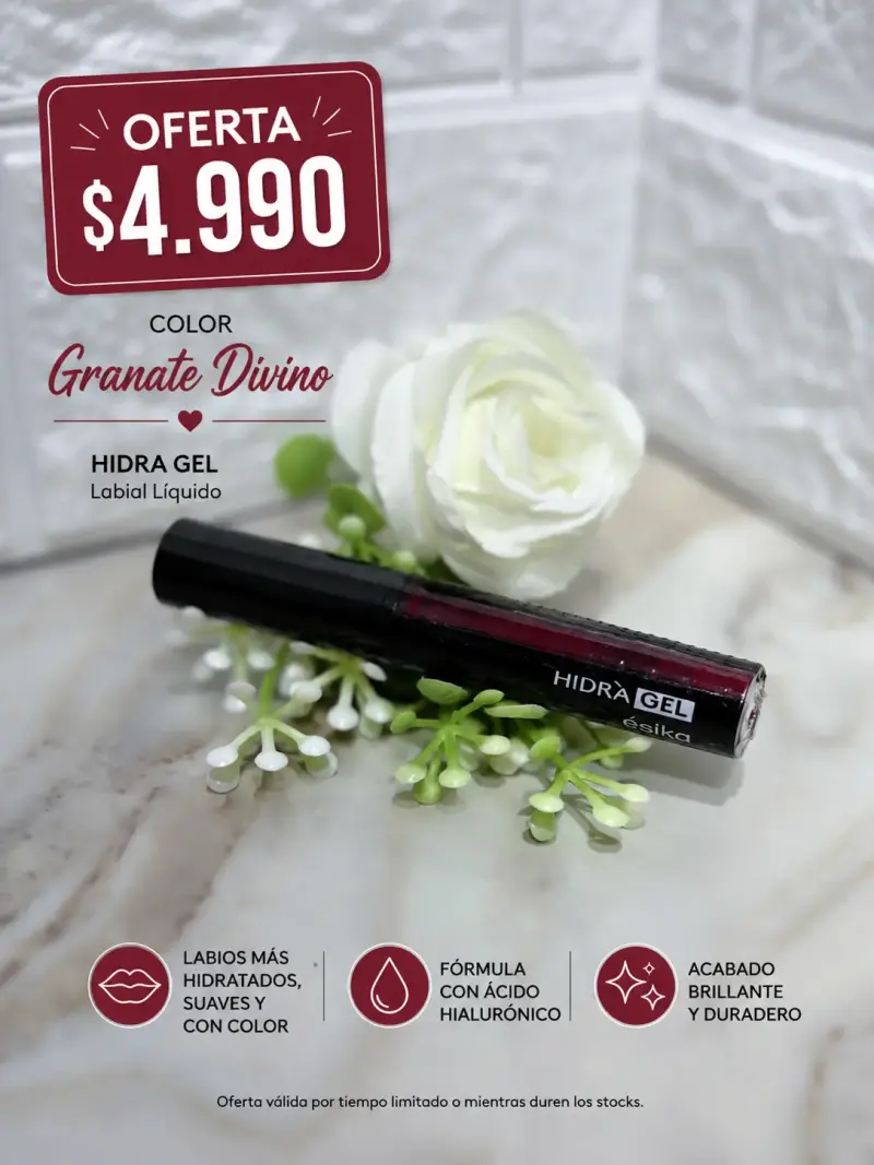 Labial líquido granate divino