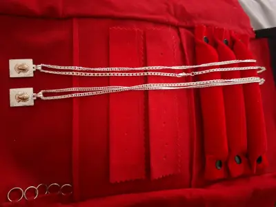 Cadenas de plata 925 con dije 950 y bañado en oro. - miniatura 1