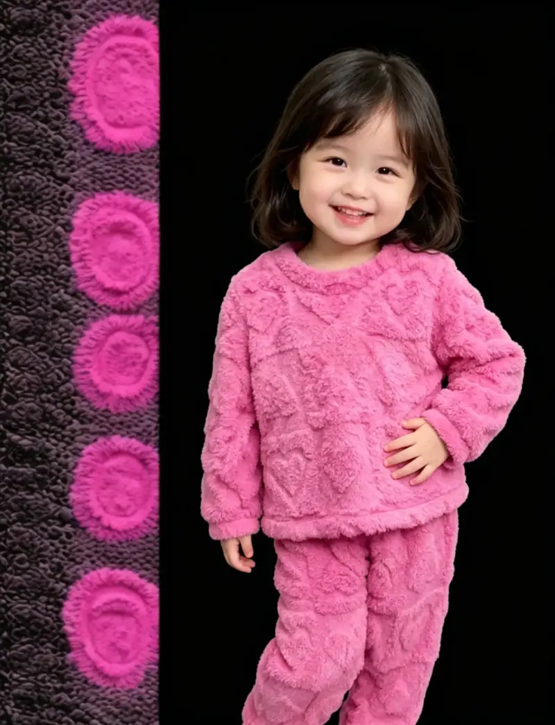 Pijama infantil rosa peludo talla 2 - 1