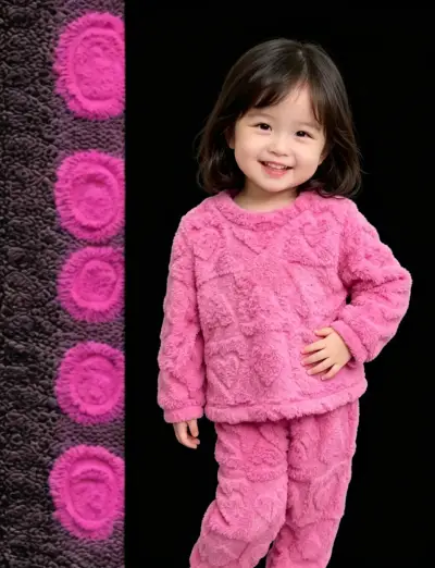 Pijama infantil rosa peludo talla 2 - miniatura 1