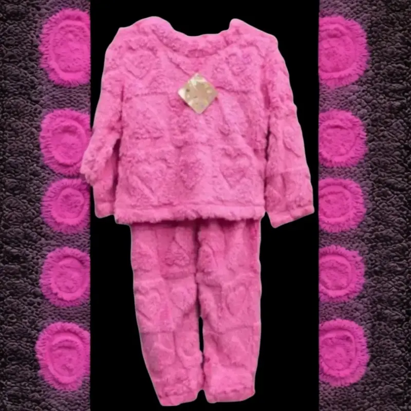 Pijama infantil rosa peludo talla 2 - 3