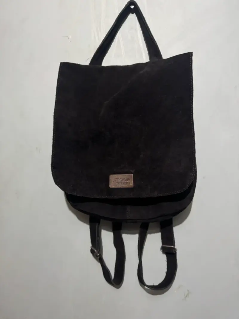 Mochila de cuero negro umbrale - 1