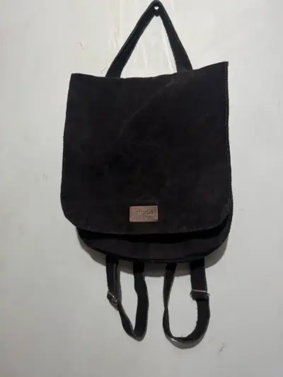 Mochila de cuero negro umbrale - miniatura 1