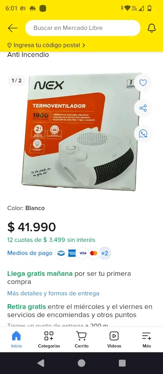 Termoventilador NEX blanco