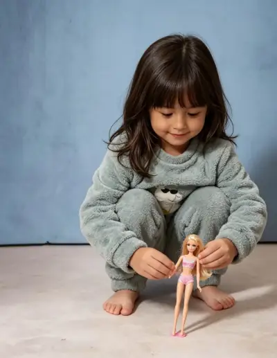 Pijama infantil de polar gris verdoso talla 4 - miniatura 3