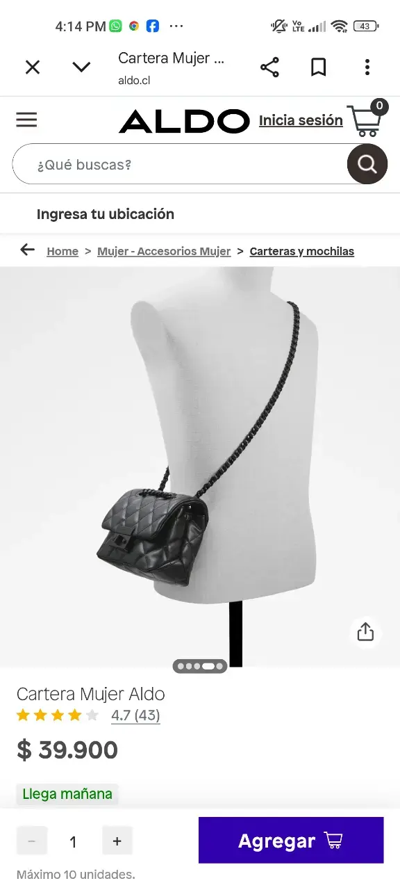 Cartera cruzada negra Aldo - 1