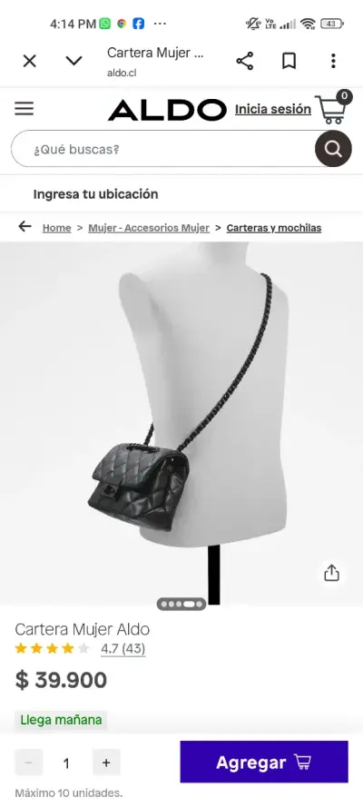 Cartera cruzada negra Aldo - miniatura 1
