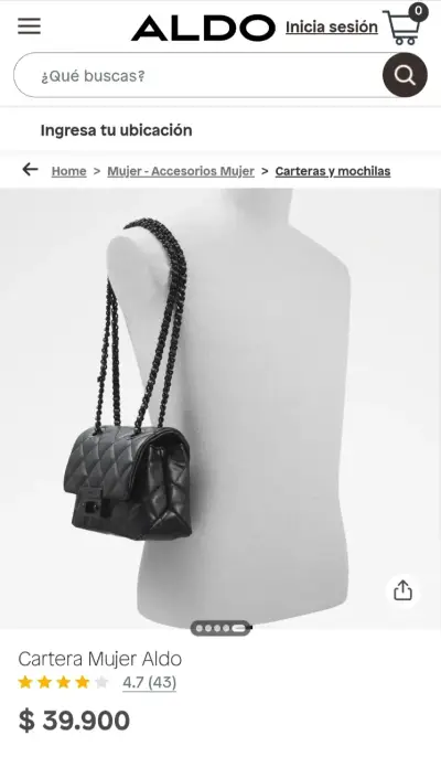 Cartera cruzada negra Aldo - miniatura 2
