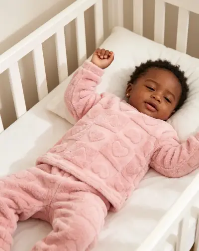 Pijama rosa de felpa para niña talla 4 - miniatura 3