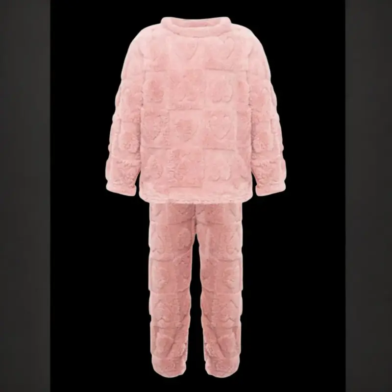 Pijama rosa de felpa para niña talla 4 - 4