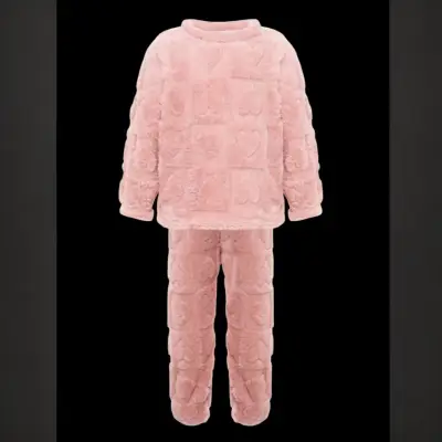 Pijama rosa de felpa para niña talla 4 - miniatura 4