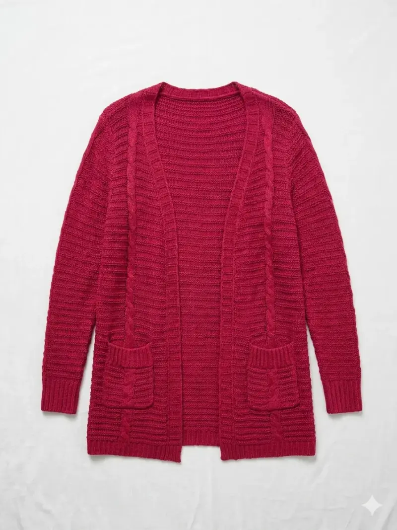 Cardigan rojo de punto