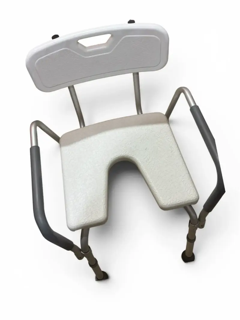 Silla de ducha ajustable con rebaje - 1