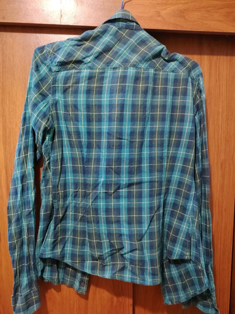Camisa a cuadros verde y azul - 1