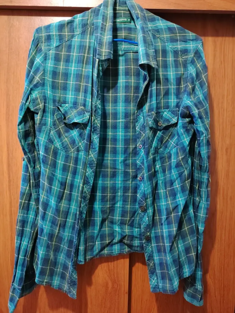 Camisa a cuadros verde y azul - 2