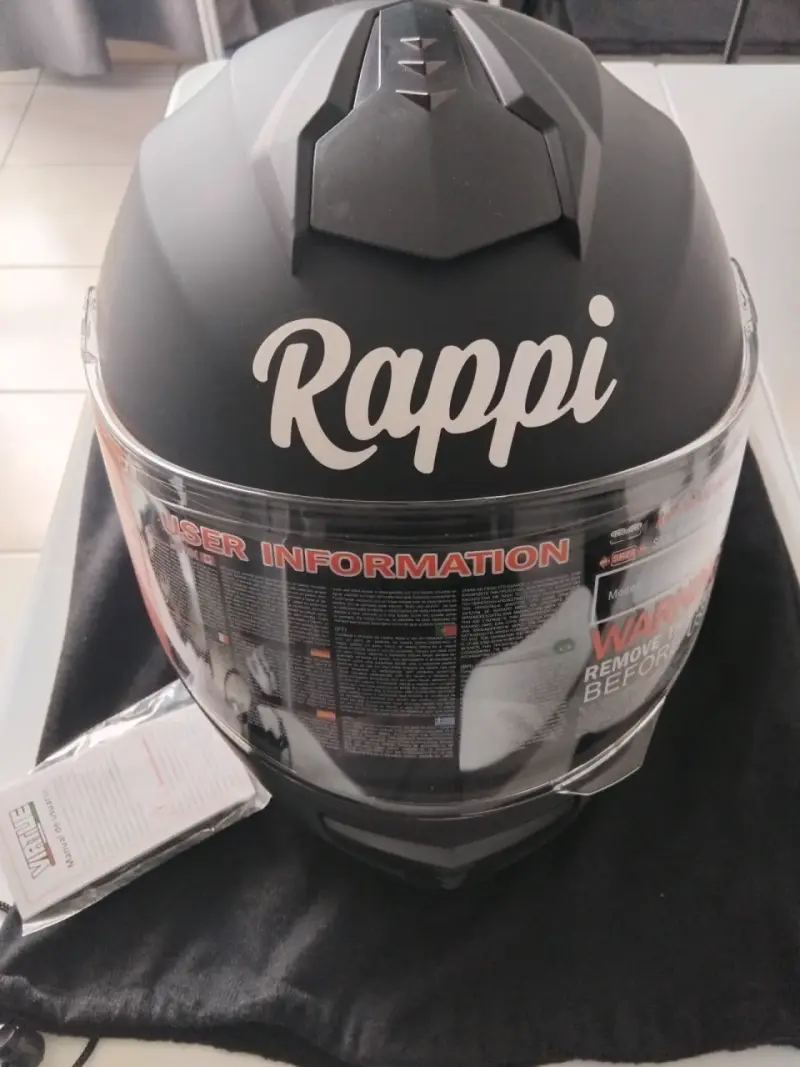 Casco moto Rappi negro