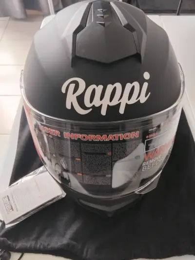 Casco moto Rappi negro - miniatura 1