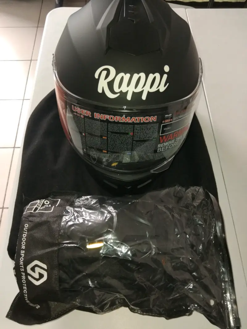 Casco moto Rappi negro - 3