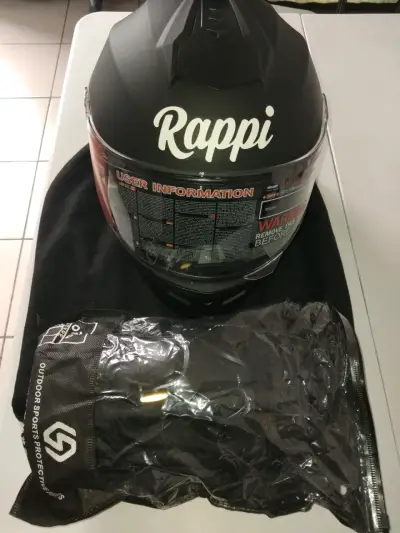 Casco moto Rappi negro - miniatura 3