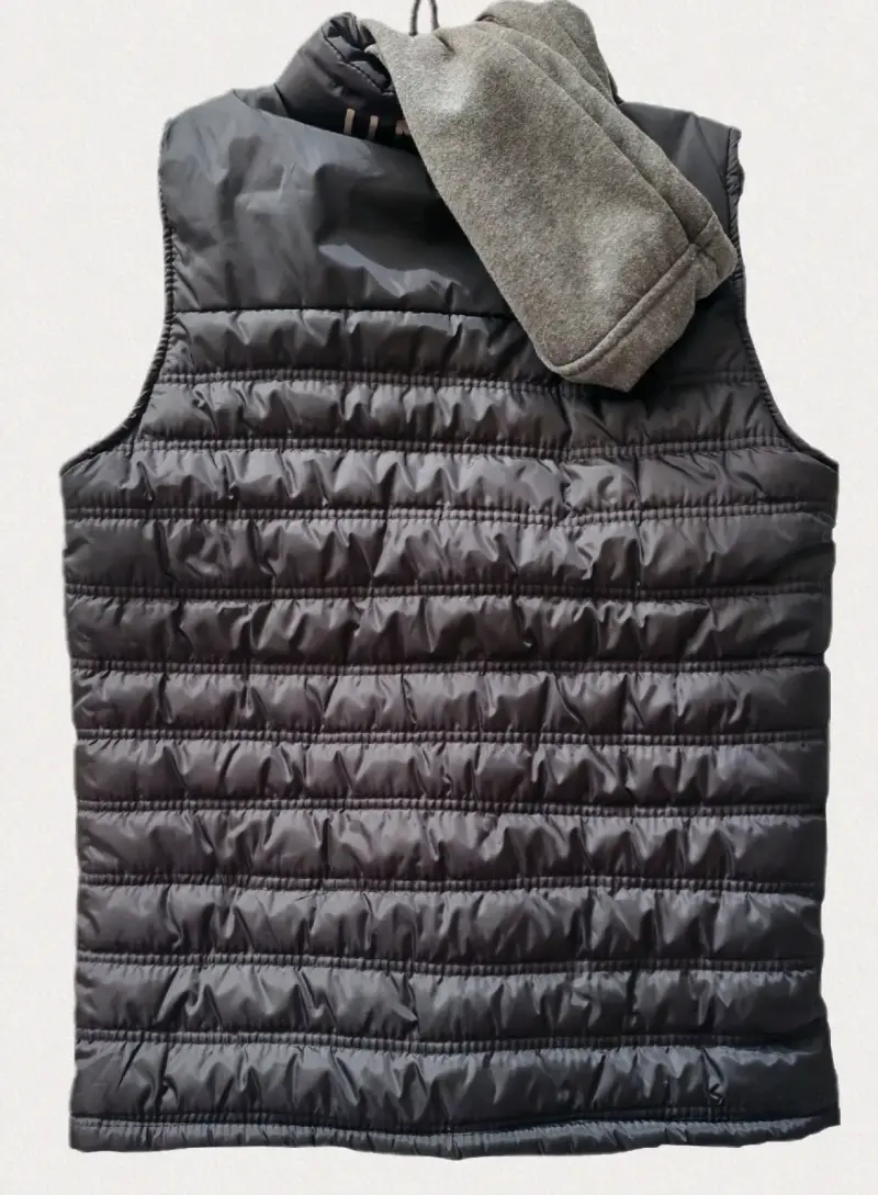 Parka sin mangas negra con capucha - 2