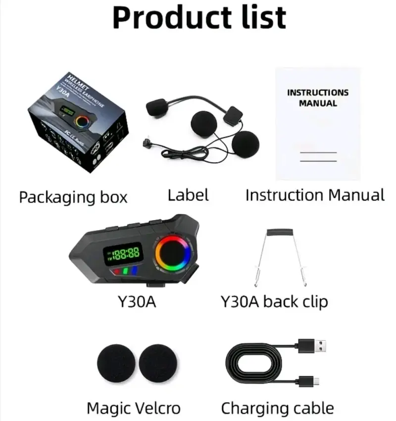 Intercomunicador para Casco con luces LED - 5