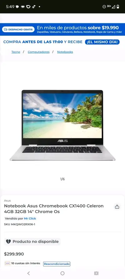Chromebook Asus gris plata - miniatura 2