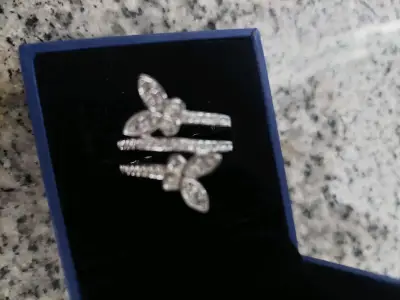 Anillos de rodio con cristales - miniatura 2