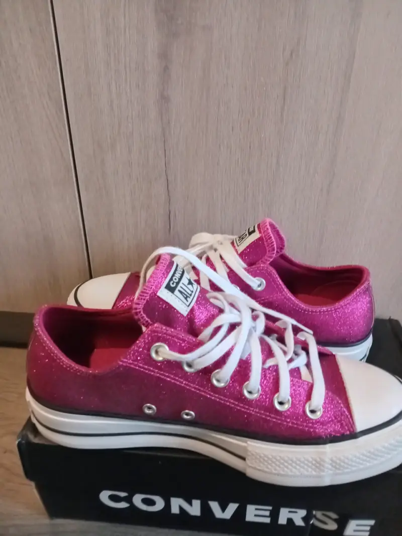 Zapatillas Converse glitter rosas - 5