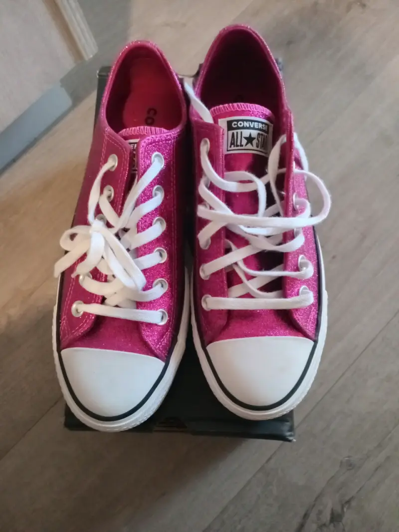 Zapatillas Converse glitter rosas - 6