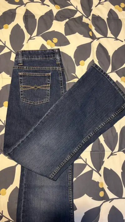 Jeans flare azules de mezclilla - miniatura 2