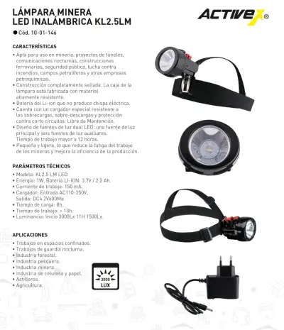 🔵🔵🔦Lámpara Minera LED Activex⚫🔵 - miniatura 6